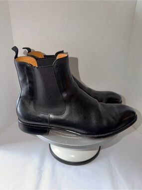 Mens Beckett Simonton Black Leather Chelsea Boots Sz 14